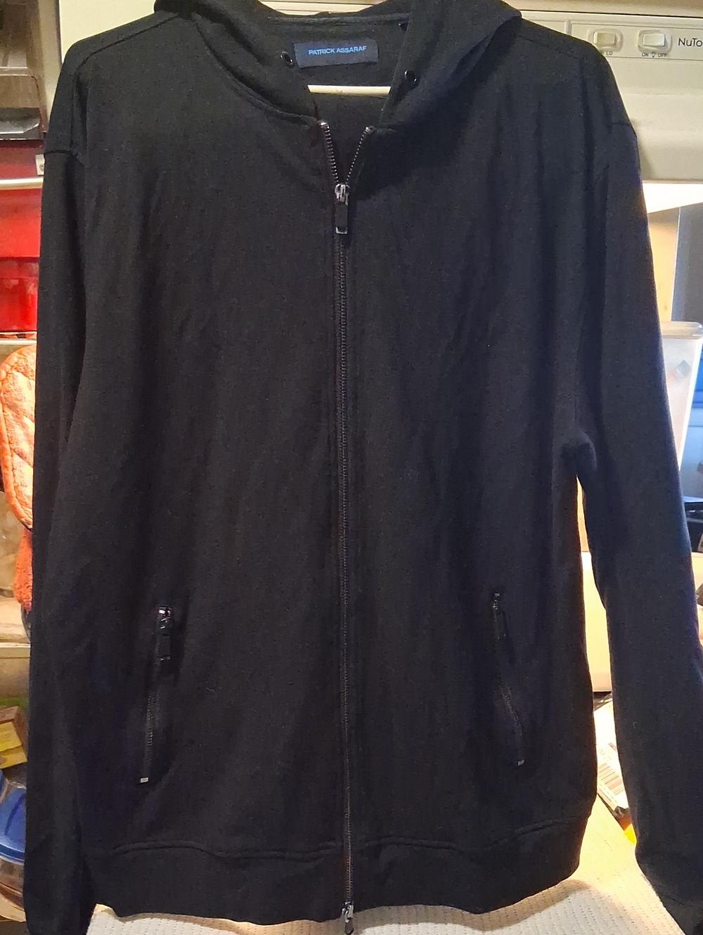 PATRICK ASSARAF JERSEY BLEND FULL ZIPPERED HOODIE/JACKET -(XXL)